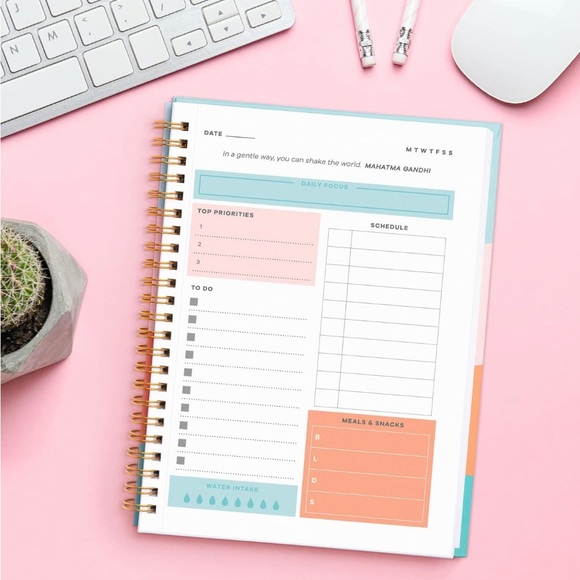 5/$20🛍️ Sweetzer&Orange Undated Planner: Meal, Habit, Tracker, Daily To Do List - Picture 5 of 7